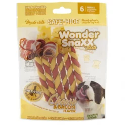Petmate Wonder SnaXX Twists Cheese & Bacon Flavor Dog Treats, 6 count