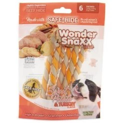 Petmate Wonder SnaXX Twists Sweet Potato & Turkey Flavor Dog Treats, 6 count