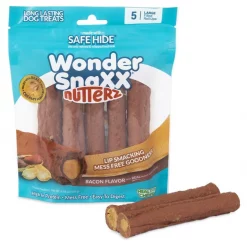 Petmate Wonder SnaXX Nutterz Safe-Hide Bacon Grain-Free Dog Treats, Large, 5 count