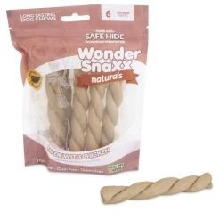 Petmate Wonder SnaXX Naturals Small/Medium Twists Chicken Grain-Free Dog Treats, Small/Medium, 6 count