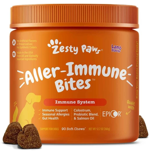 Zesty Paws||Chuckit! Zesty Paws Aller-Immune Lamb Flavored Soft Chews Allergy & Immune Supplement for Dogs + Chuckit! Ultra Rubber Ball Tough Toy 4 Zesty Paws||Chuckit! Zesty Paws Aller-Immune Lamb Flavored Soft Chews Allergy & Immune Supplement for Dogs + Chuckit! Ultra Rubber Ball Tough Toy - Image 2