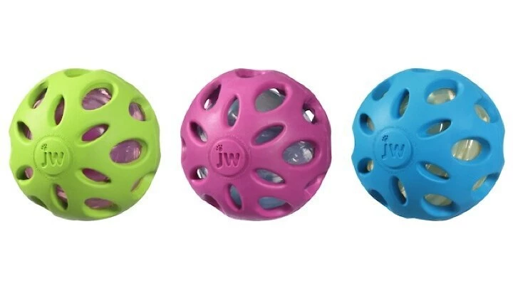 JW Pet Crackle Heads Ball Dog Toy, Color Varies 5 JW Pet Crackle Heads Ball Dog Toy, Color Varies - Image 3