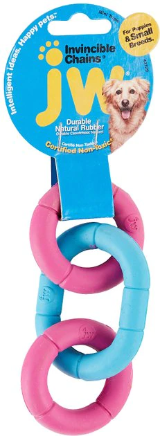 JW Pet Invincible Chains Triple Dog Toy, Color Varies 3 JW Pet Invincible Chains Triple Dog Toy, Color Varies