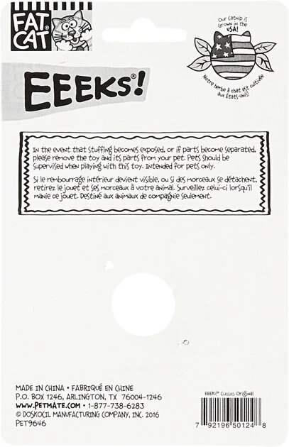 Fat Cat Eeeks! Cat Toy with Catnip, Color Varies 5 Fat Cat Eeeks! Cat Toy with Catnip, Color Varies - Image 3