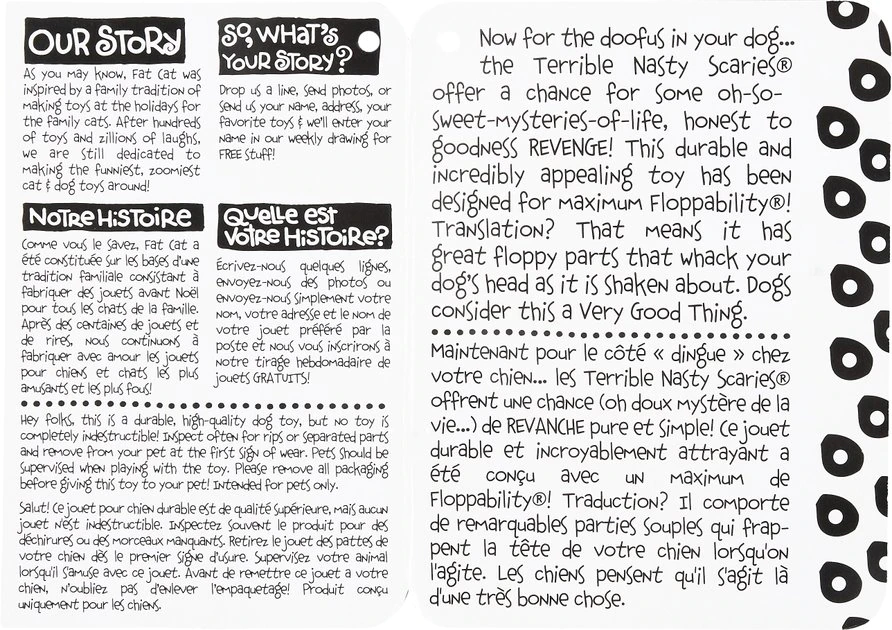 Fat Cat Mini Terrible Nasty Scaries Squeaky Dog Toy, Character Varies 7 Fat Cat Mini Terrible Nasty Scaries Squeaky Dog Toy, Character Varies - Image 5