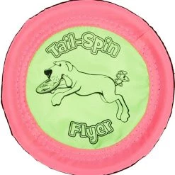 Booda Soft Bite Tail Spin Flyer Flying Disc Dog Toy, Color Varies