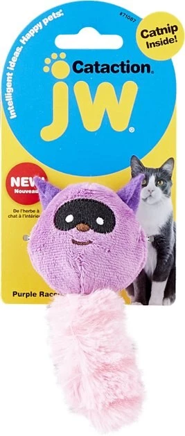 JW Pet Cataction Plush Raccoon with Catnip Cat Toy 4 JW Pet Cataction Plush Raccoon with Catnip Cat Toy - Image 2