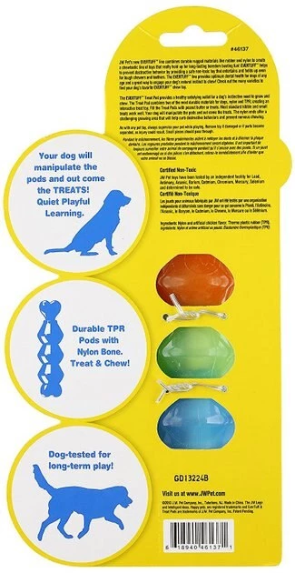 JW Pet Nylon Dog Treat Pod Toy 4 JW Pet Nylon Dog Treat Pod Toy - Image 2