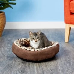 Aspen Pet Round Animal Print Bolster Cat & Dog Bed, Color Varies -Cheap Petmate Store 83877 PT3. SY630 V1566315178