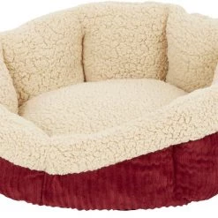 Aspen Pet Self-Warming Bolster Cat & Dog Bed, Warm Spice/Cream -Cheap Petmate Store 83889 PT2. SY630 V1566315458