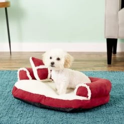 Aspen Pet Bolster Cat & Dog Bed, Color Varies