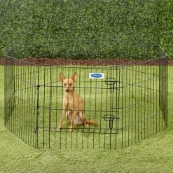 Petmate 8-Panel Wire Dog Exercise Pen with Door, Black