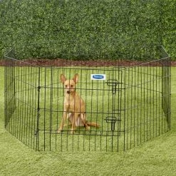 Petmate 8-Panel Wire Dog Exercise Pen with Door, Black -Cheap Petmate Store 83968 PT7. SY630 V1524079724