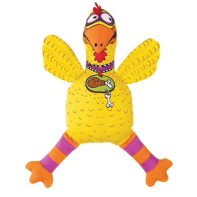 Fat Cat Floppability Barnyard Bullies Squeaky Dog Toy, Suspicious Chicken 3 Fat Cat Floppability Barnyard Bullies Squeaky Dog Toy, Suspicious Chicken
